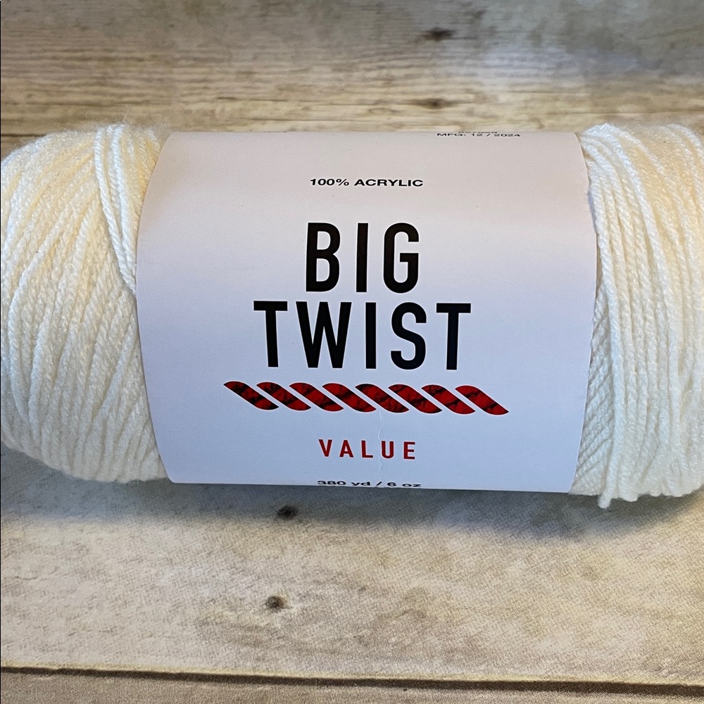 Ivory Big Twist Acrylic Yarn 6 Oz